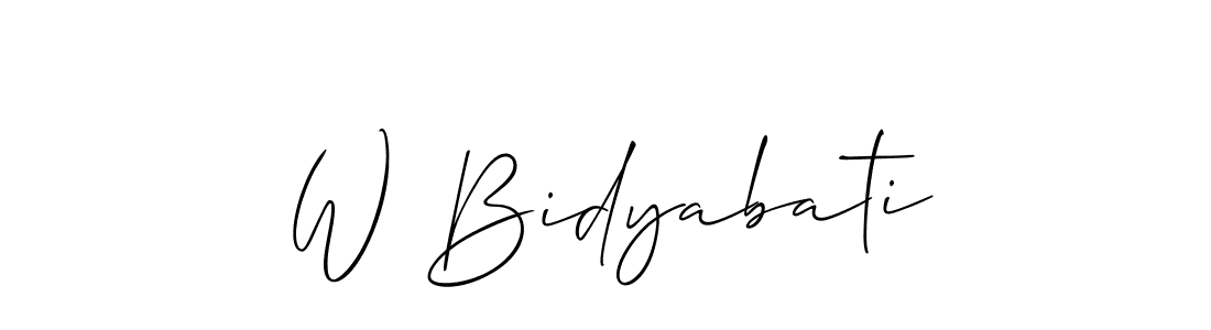 Create a beautiful signature design for name W Bidyabati. With this signature (Allison_Script) fonts, you can make a handwritten signature for free. W Bidyabati signature style 2 images and pictures png