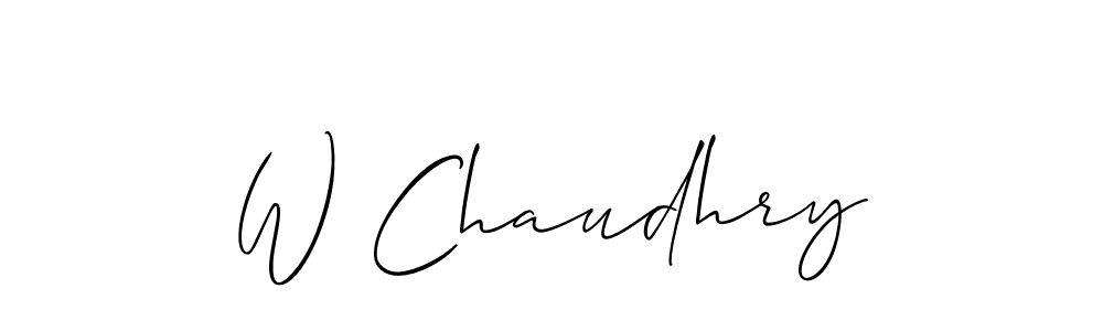 if you are searching for the best signature style for your name W Chaudhry. so please give up your signature search. here we have designed multiple signature styles  using Allison_Script. W Chaudhry signature style 2 images and pictures png