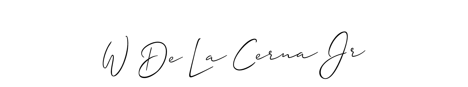 How to Draw W De La Cerna Jr signature style? Allison_Script is a latest design signature styles for name W De La Cerna Jr. W De La Cerna Jr signature style 2 images and pictures png