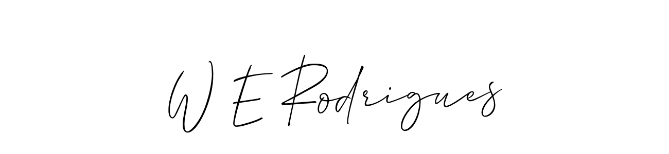 if you are searching for the best signature style for your name W E Rodrigues. so please give up your signature search. here we have designed multiple signature styles  using Allison_Script. W E Rodrigues signature style 2 images and pictures png