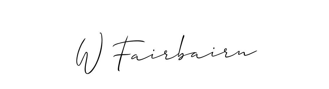 Also You can easily find your signature by using the search form. We will create W Fairbairn name handwritten signature images for you free of cost using Allison_Script sign style. W Fairbairn signature style 2 images and pictures png