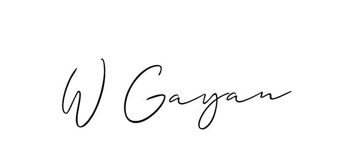 How to make W Gayan signature? Allison_Script is a professional autograph style. Create handwritten signature for W Gayan name. W Gayan signature style 2 images and pictures png