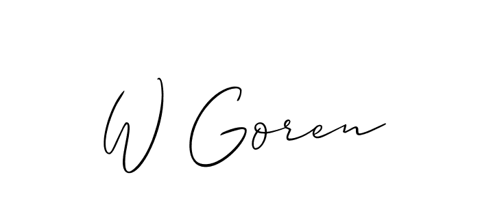 Similarly Allison_Script is the best handwritten signature design. Signature creator online .You can use it as an online autograph creator for name W Goren. W Goren signature style 2 images and pictures png