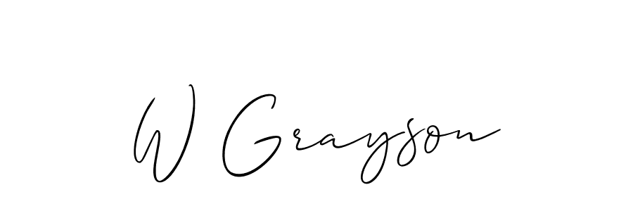 if you are searching for the best signature style for your name W Grayson. so please give up your signature search. here we have designed multiple signature styles  using Allison_Script. W Grayson signature style 2 images and pictures png