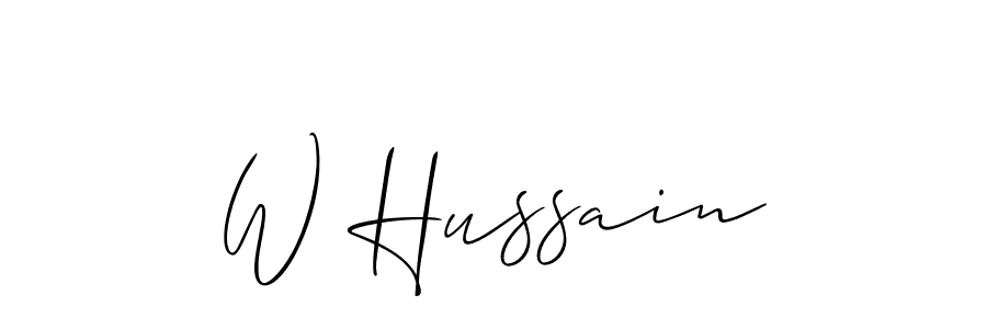 You should practise on your own different ways (Allison_Script) to write your name (W Hussain) in signature. don't let someone else do it for you. W Hussain signature style 2 images and pictures png