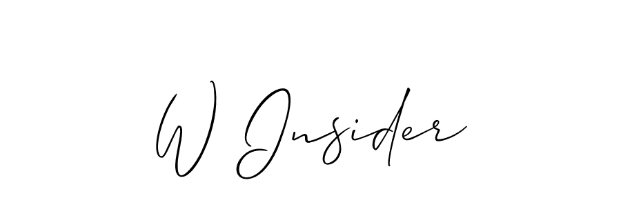 Also You can easily find your signature by using the search form. We will create W Insider name handwritten signature images for you free of cost using Allison_Script sign style. W Insider signature style 2 images and pictures png