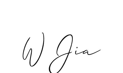 Make a beautiful signature design for name W Jia. With this signature (Allison_Script) style, you can create a handwritten signature for free. W Jia signature style 2 images and pictures png