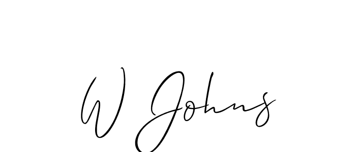 Allison_Script is a professional signature style that is perfect for those who want to add a touch of class to their signature. It is also a great choice for those who want to make their signature more unique. Get W Johns name to fancy signature for free. W Johns signature style 2 images and pictures png