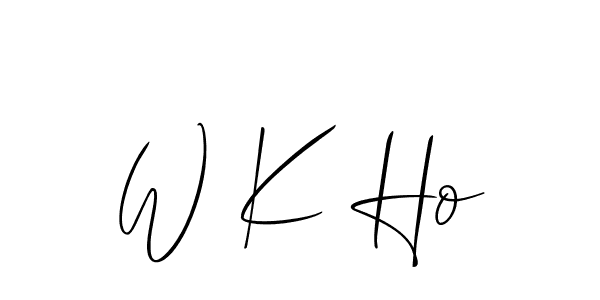 How to Draw W K Ho signature style? Allison_Script is a latest design signature styles for name W K Ho. W K Ho signature style 2 images and pictures png