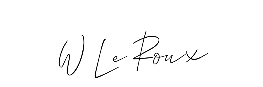 You should practise on your own different ways (Allison_Script) to write your name (W Le Roux) in signature. don't let someone else do it for you. W Le Roux signature style 2 images and pictures png