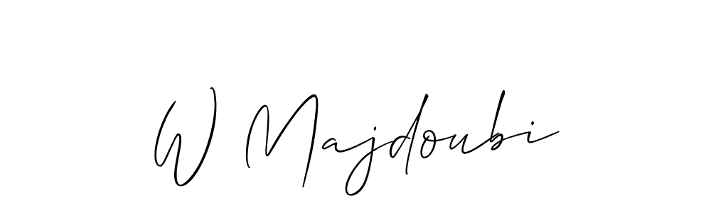 Use a signature maker to create a handwritten signature online. With this signature software, you can design (Allison_Script) your own signature for name W Majdoubi. W Majdoubi signature style 2 images and pictures png