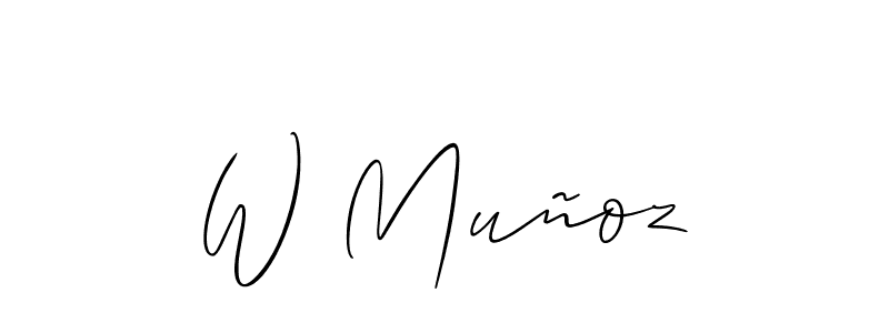 It looks lik you need a new signature style for name W Muñoz. Design unique handwritten (Allison_Script) signature with our free signature maker in just a few clicks. W Muñoz signature style 2 images and pictures png