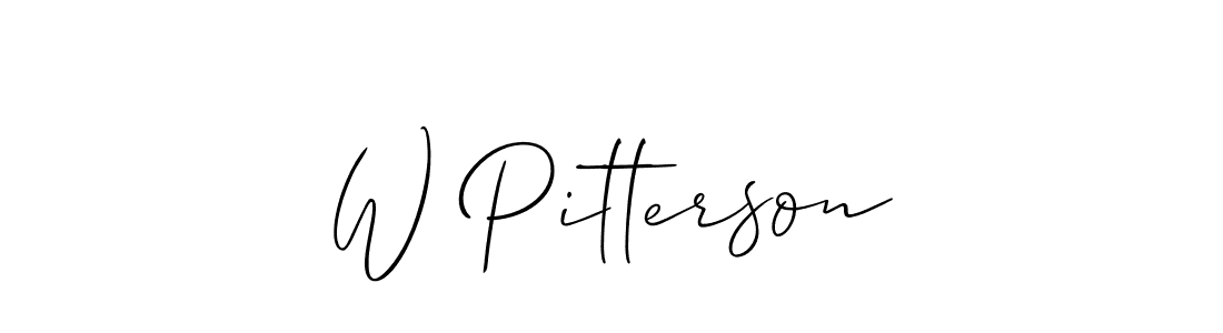 The best way (Allison_Script) to make a short signature is to pick only two or three words in your name. The name W Pitterson include a total of six letters. For converting this name. W Pitterson signature style 2 images and pictures png