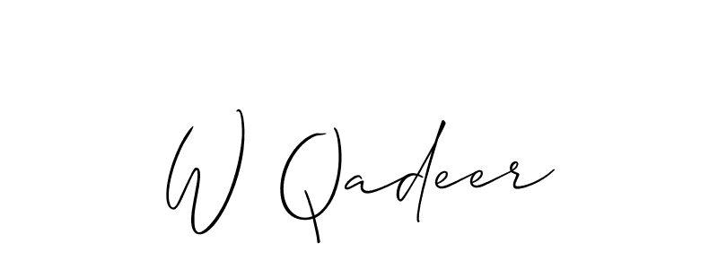 You should practise on your own different ways (Allison_Script) to write your name (W Qadeer) in signature. don't let someone else do it for you. W Qadeer signature style 2 images and pictures png