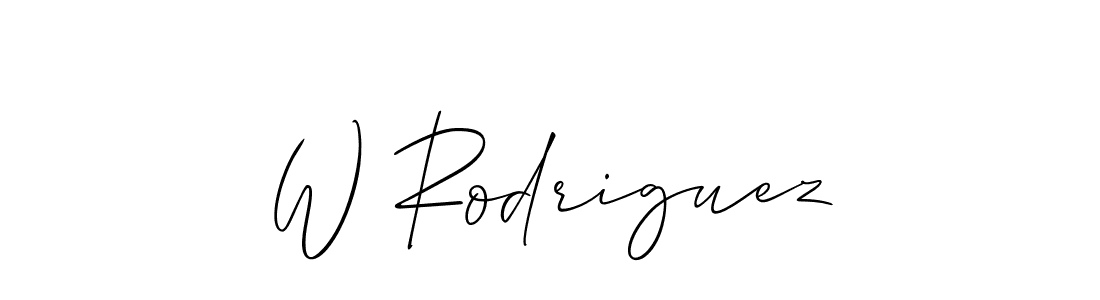 How to make W Rodriguez name signature. Use Allison_Script style for creating short signs online. This is the latest handwritten sign. W Rodriguez signature style 2 images and pictures png