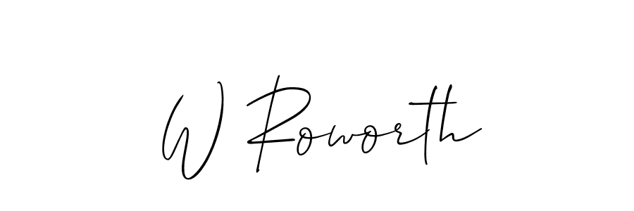 How to make W Roworth name signature. Use Allison_Script style for creating short signs online. This is the latest handwritten sign. W Roworth signature style 2 images and pictures png