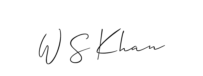 W S Khan stylish signature style. Best Handwritten Sign (Allison_Script) for my name. Handwritten Signature Collection Ideas for my name W S Khan. W S Khan signature style 2 images and pictures png