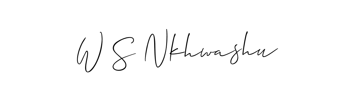 This is the best signature style for the W S Nkhwashu name. Also you like these signature font (Allison_Script). Mix name signature. W S Nkhwashu signature style 2 images and pictures png