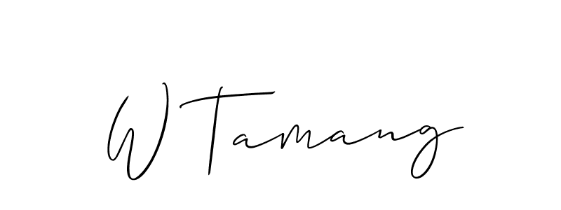 Best and Professional Signature Style for W Tamang. Allison_Script Best Signature Style Collection. W Tamang signature style 2 images and pictures png
