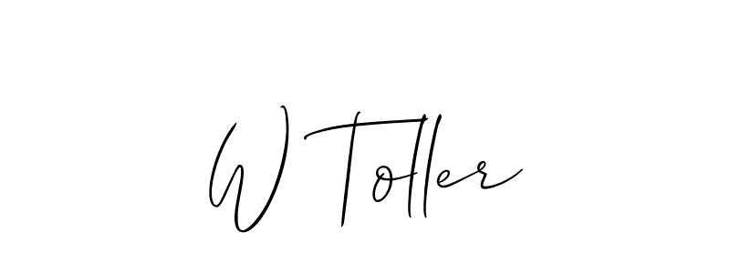 W Toller stylish signature style. Best Handwritten Sign (Allison_Script) for my name. Handwritten Signature Collection Ideas for my name W Toller. W Toller signature style 2 images and pictures png