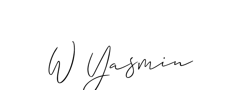 Use a signature maker to create a handwritten signature online. With this signature software, you can design (Allison_Script) your own signature for name W Yasmin. W Yasmin signature style 2 images and pictures png