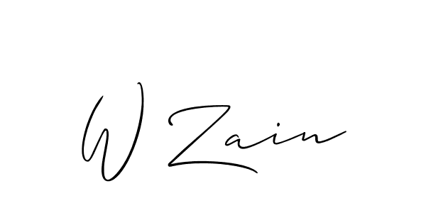 Use a signature maker to create a handwritten signature online. With this signature software, you can design (Allison_Script) your own signature for name W Zain. W Zain signature style 2 images and pictures png