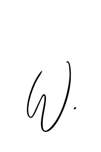 Make a beautiful signature design for name W.. With this signature (Allison_Script) style, you can create a handwritten signature for free. W. signature style 2 images and pictures png