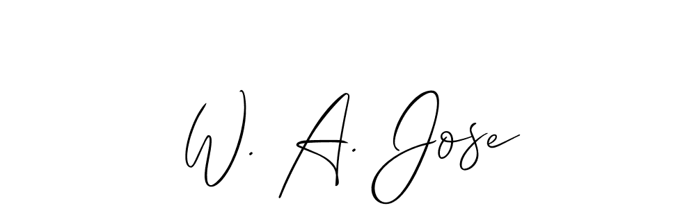 if you are searching for the best signature style for your name W. A. Jose. so please give up your signature search. here we have designed multiple signature styles  using Allison_Script. W. A. Jose signature style 2 images and pictures png