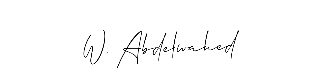 Make a beautiful signature design for name W. Abdelwahed. With this signature (Allison_Script) style, you can create a handwritten signature for free. W. Abdelwahed signature style 2 images and pictures png