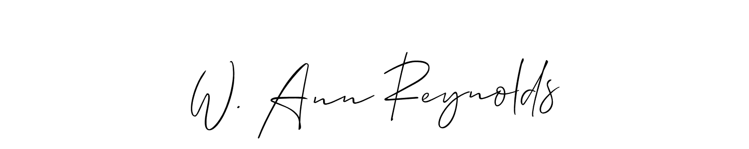 Make a short W. Ann Reynolds signature style. Manage your documents anywhere anytime using Allison_Script. Create and add eSignatures, submit forms, share and send files easily. W. Ann Reynolds signature style 2 images and pictures png