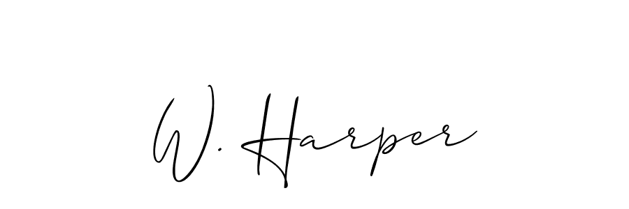 Allison_Script is a professional signature style that is perfect for those who want to add a touch of class to their signature. It is also a great choice for those who want to make their signature more unique. Get W. Harper name to fancy signature for free. W. Harper signature style 2 images and pictures png