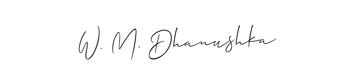 How to Draw W. M. Dhanushka signature style? Allison_Script is a latest design signature styles for name W. M. Dhanushka. W. M. Dhanushka signature style 2 images and pictures png