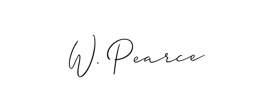 The best way (Allison_Script) to make a short signature is to pick only two or three words in your name. The name W. Pearce include a total of six letters. For converting this name. W. Pearce signature style 2 images and pictures png