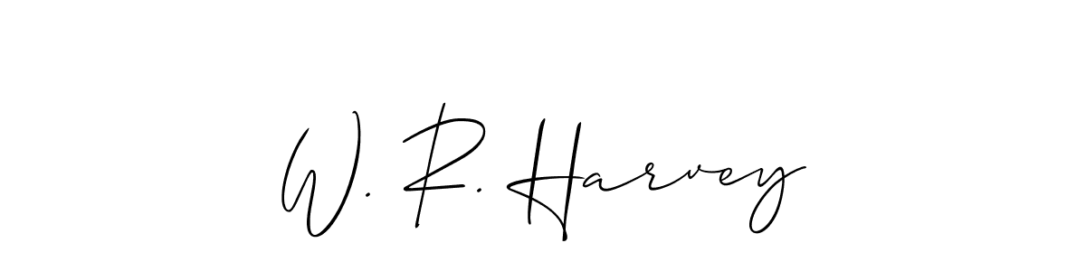 How to make W. R. Harvey name signature. Use Allison_Script style for creating short signs online. This is the latest handwritten sign. W. R. Harvey signature style 2 images and pictures png