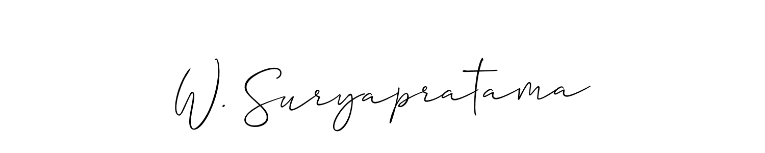 Make a beautiful signature design for name W. Suryapratama. With this signature (Allison_Script) style, you can create a handwritten signature for free. W. Suryapratama signature style 2 images and pictures png