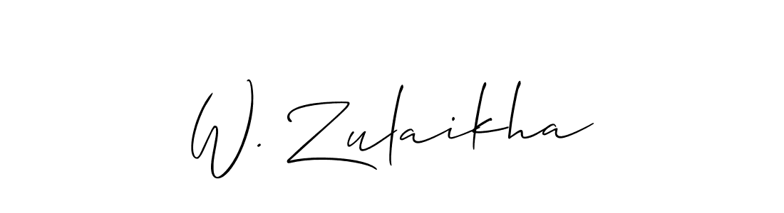 You should practise on your own different ways (Allison_Script) to write your name (W. Zulaikha) in signature. don't let someone else do it for you. W. Zulaikha signature style 2 images and pictures png