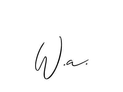 Use a signature maker to create a handwritten signature online. With this signature software, you can design (Allison_Script) your own signature for name W.a.. W.a. signature style 2 images and pictures png