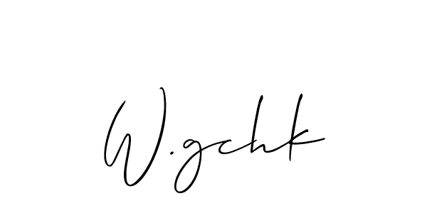 Design your own signature with our free online signature maker. With this signature software, you can create a handwritten (Allison_Script) signature for name W.gchk. W.gchk signature style 2 images and pictures png