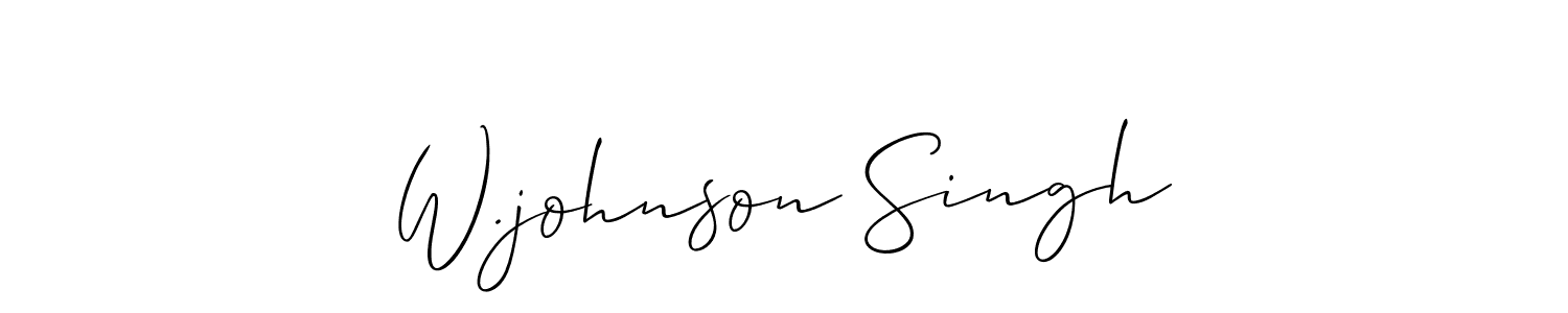 This is the best signature style for the W.johnson Singh name. Also you like these signature font (Allison_Script). Mix name signature. W.johnson Singh signature style 2 images and pictures png