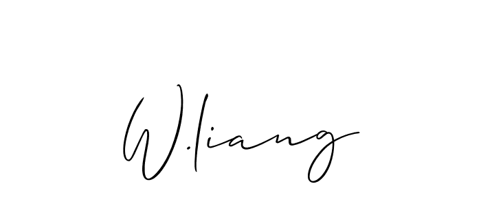 Create a beautiful signature design for name W.liang. With this signature (Allison_Script) fonts, you can make a handwritten signature for free. W.liang signature style 2 images and pictures png