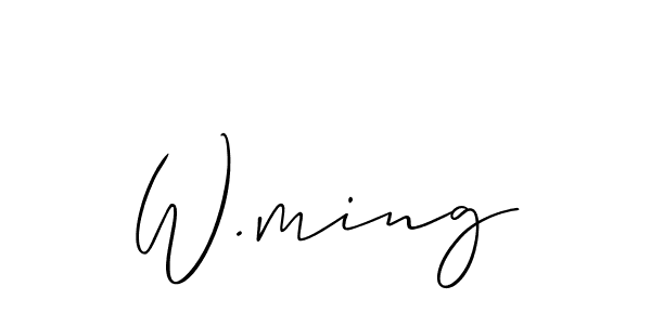W.ming stylish signature style. Best Handwritten Sign (Allison_Script) for my name. Handwritten Signature Collection Ideas for my name W.ming. W.ming signature style 2 images and pictures png