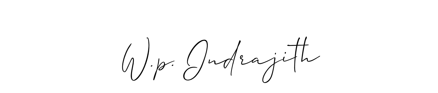 Best and Professional Signature Style for W.p. Indrajith. Allison_Script Best Signature Style Collection. W.p. Indrajith signature style 2 images and pictures png