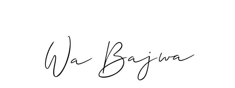 Allison_Script is a professional signature style that is perfect for those who want to add a touch of class to their signature. It is also a great choice for those who want to make their signature more unique. Get Wa Bajwa name to fancy signature for free. Wa Bajwa signature style 2 images and pictures png
