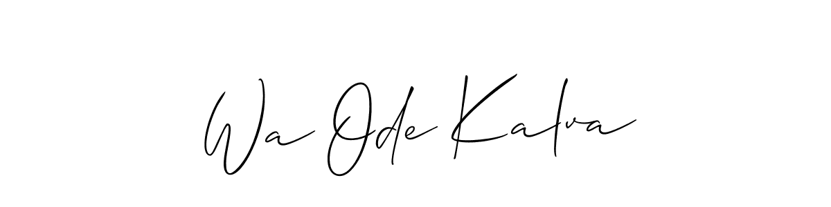 It looks lik you need a new signature style for name Wa Ode Kalva. Design unique handwritten (Allison_Script) signature with our free signature maker in just a few clicks. Wa Ode Kalva signature style 2 images and pictures png