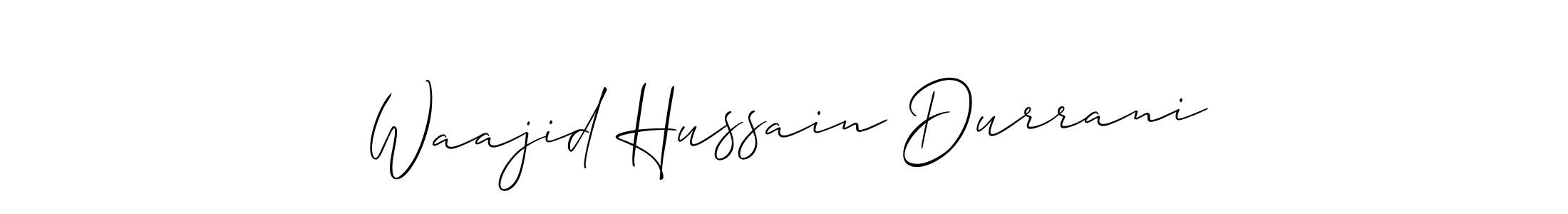 Create a beautiful signature design for name Waajid Hussain Durrani. With this signature (Allison_Script) fonts, you can make a handwritten signature for free. Waajid Hussain Durrani signature style 2 images and pictures png