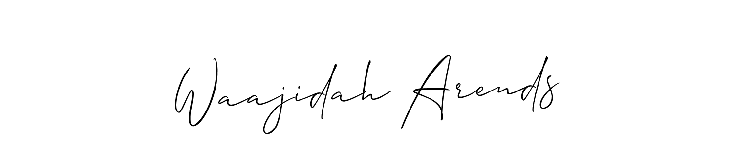 Allison_Script is a professional signature style that is perfect for those who want to add a touch of class to their signature. It is also a great choice for those who want to make their signature more unique. Get Waajidah Arends name to fancy signature for free. Waajidah Arends signature style 2 images and pictures png