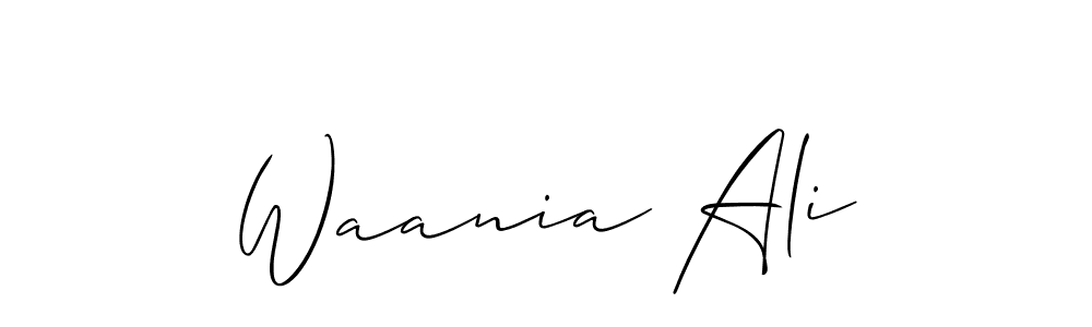 How to make Waania Ali name signature. Use Allison_Script style for creating short signs online. This is the latest handwritten sign. Waania Ali signature style 2 images and pictures png