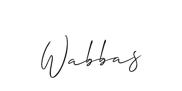 Use a signature maker to create a handwritten signature online. With this signature software, you can design (Allison_Script) your own signature for name Wabbas. Wabbas signature style 2 images and pictures png