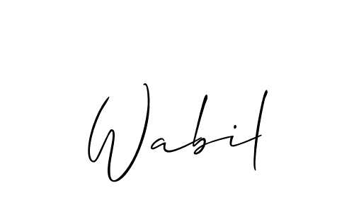 You can use this online signature creator to create a handwritten signature for the name Wabil. This is the best online autograph maker. Wabil signature style 2 images and pictures png
