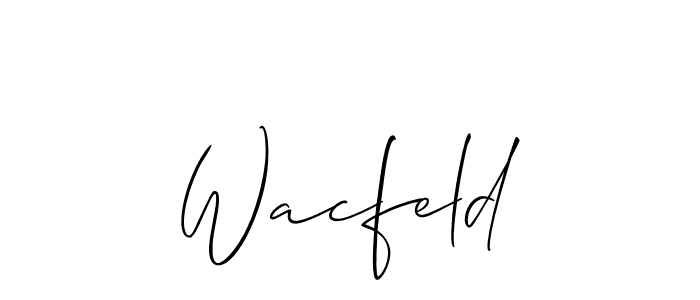 if you are searching for the best signature style for your name Wacfeld. so please give up your signature search. here we have designed multiple signature styles  using Allison_Script. Wacfeld signature style 2 images and pictures png